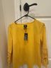 JM Collection Solid Yellow Long Sleeve Blouse Size S - photo 3
