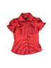 Say What? 100% Polyester Red Short Sleeve Blouse Size L - photo 1