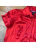 Say What? 100% Polyester Red Short Sleeve Blouse Size L - photo 4