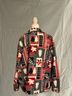 Teddi 100% Polyester Floral Red Black White Jacket Size 1X - photo 4
