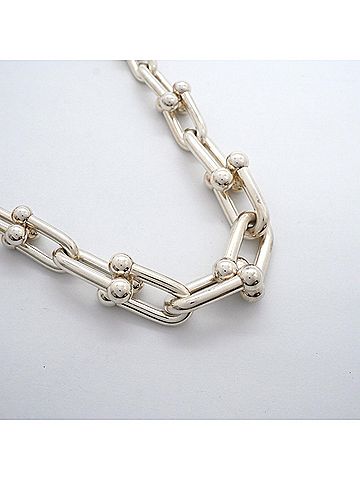 Tiffany & Co. Tiffany &amp; Co. Hardware Graduated Sterling Silver Necklace, 925 Silver, Men's/Women's, P3235174 (view 2)