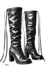 Ann Demeulemeester 100% Leather Black Boots Size 8 1/2 - photo 1