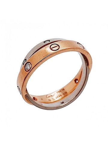 Cartier Cartier B-Love Ring, 6PD, 18KWG (White Gold) / 18KPG (Pink Gold), Diamond, Size #58, Men's (view 1)