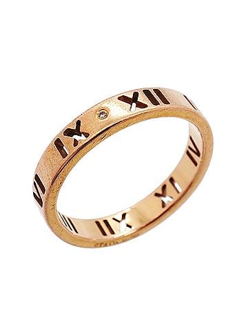 Tiffany & Co. Tiffany &amp; Co. Atlas Pierced Ring, 18K Pink Gold, Diamond, Women's (view 1)