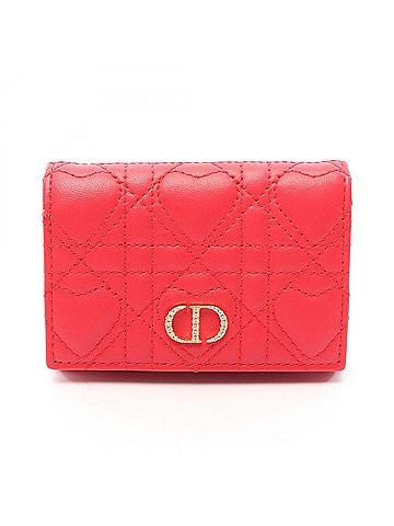 Christian Dior Christian Dior Dior Caro Glycine Heart Cannage Wallet/Coin Purse Leather Women's Red S4206UJNH_M70R (view 1)