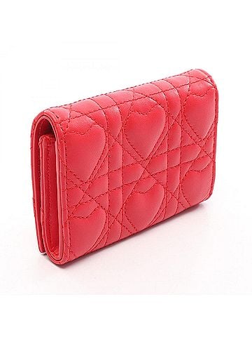 Christian Dior Christian Dior Dior Caro Glycine Heart Cannage Wallet/Coin Purse Leather Women's Red S4206UJNH_M70R (view 2)