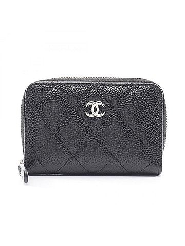 Chanel Chanel Matelassé Wallet/Coin Purse, Caviar Leather (Grained Calfskin), Women's, Black (view 1)