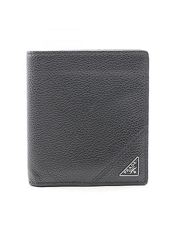 Prada Prada PRADA Triangle Logo Billfold Wallet Leather Men's Black 2M0004 (view 1)