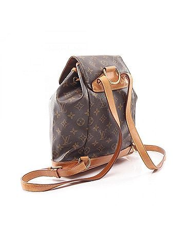 Louis Vuitton Louis Vuitton Montsouris MM Monogram Backpack/Handbag, Coated Canvas and Leather, Pattern, Women's, Brown, M51136 (view 2)