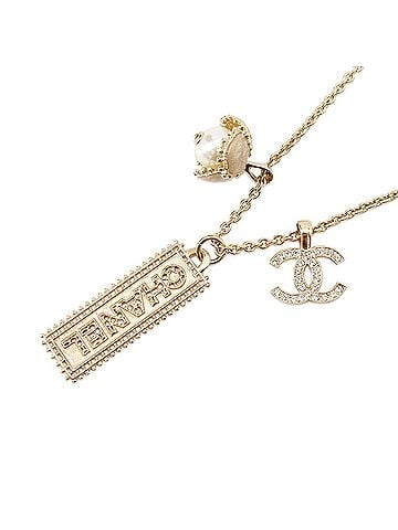 Chanel Chanel Necklace with Coco Mark Rhinestones and Faux Pearls F23 K ABC199 CHANEL NECKLACE (view 1)