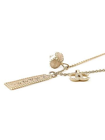 Chanel Chanel Necklace with Coco Mark Rhinestones and Faux Pearls F23 K ABC199 CHANEL NECKLACE (view 2)