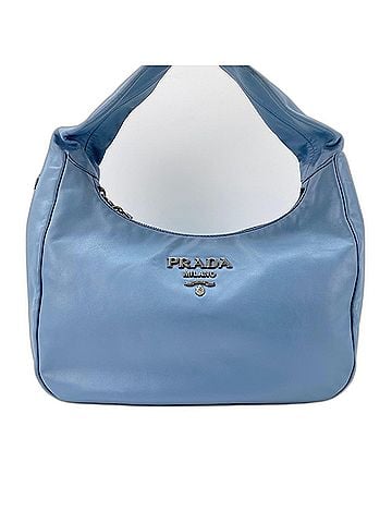 Prada Prada Vitello Bobo Bag Shoulder Leather Blue (view 2)