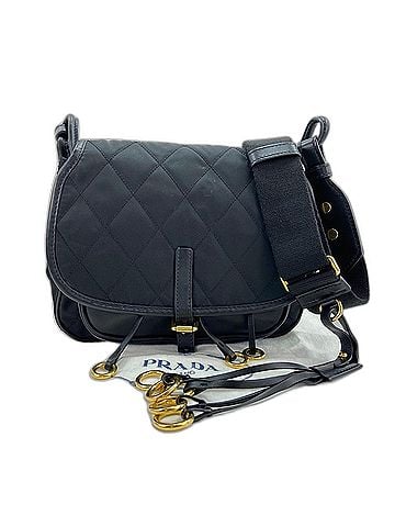 Prada Prada Corsaire Quilted Leather Shoulder Bag, Black (view 1)