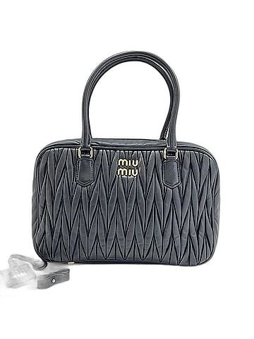 Miu Miu Miu Miu Miu Matelassé Handbag, Leather, Black (view 1)