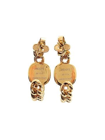 Louis Vuitton Louis Vuitton Logo Chain M61093 Metal Gold Earrings LV 0176 LOUIS VUITTON (view 2)