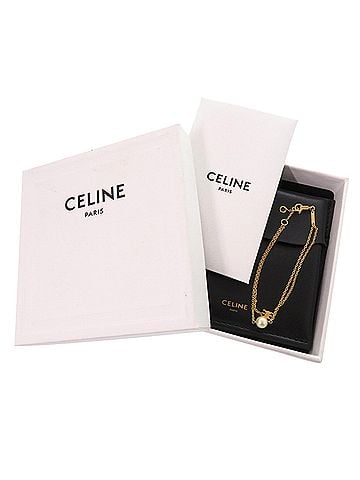 Céline Celine Triomphe Pearl FCA1265 Metal Faux Gold Bracelet 0438CELINE (view 2)