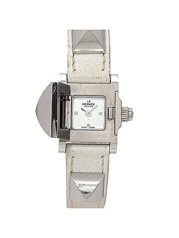 Hermès Hermes Medor Mini ME2 110 Women's Watch, Studded, White, Quartz Watch (view 1)