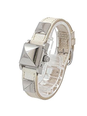 Hermès Hermes Medor Mini ME2 110 Women's Watch, Studded, White, Quartz Watch (view 2)