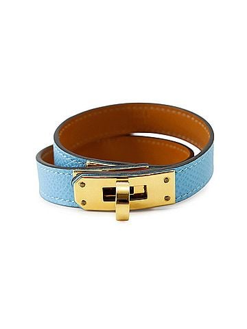 Hermès Hermes Kelly Double Tour Bracelet, Celeste Epsom Leather, U Stamp, Size T2, Celeste, Hermes, HERMES BRACELET (view 1)