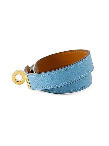 Hermès Hermes Kelly Double Tour Bracelet, Celeste Epsom Leather, U Stamp, Size T2, Celeste, Hermes, HERMES BRACELET (view 2)