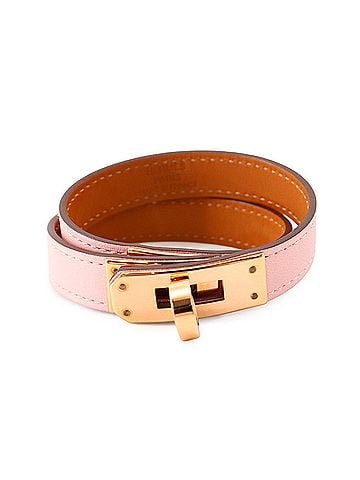 Hermès Hermes Kelly Double Tour Bracelet, Rose Sakura Pink Swift Leather, U Stamp, Size T2. (view 1)