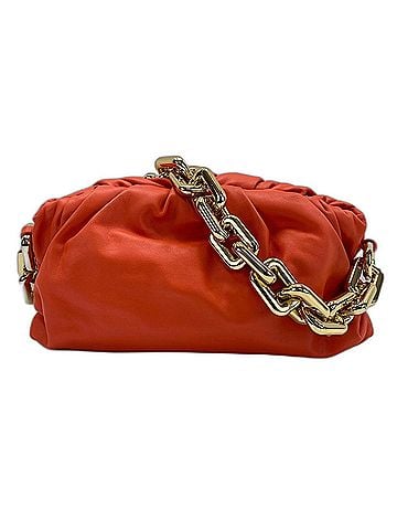 Bottega Veneta Bottega Veneta The Chain Pouch, Leather, Orange (view 2)