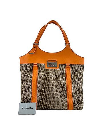 Christian Dior Christian Dior Street Chic Trotter Tote Bag, Canvas, Orange (view 1)