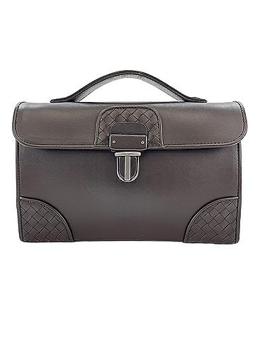 Bottega Veneta Bottega Veneta leather intrecciato handbag, brown. (view 1)