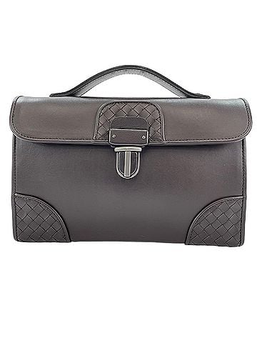 Bottega Veneta Bottega Veneta leather intrecciato handbag, brown. (view 2)