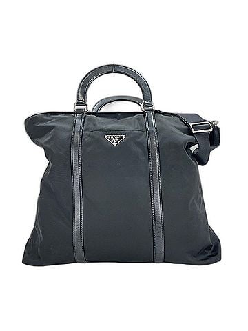 Prada Prada PRADA 2WAY Triangle Logo Boston Bag Black (view 1)