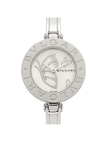 Bvlgari Bulgari BVLGARI B-zero1 Butterfly Watch, Stainless Steel, Diamond, Women's, White/White Shell, BZ22S (view 1)