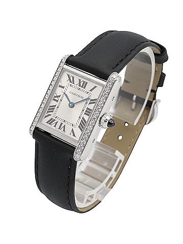 Cartier Cartier Tank Must SM Watch, Stainless Steel, Leather Strap, Diamond, Ladies, Silver Tone, W4TA0016 (view 2)