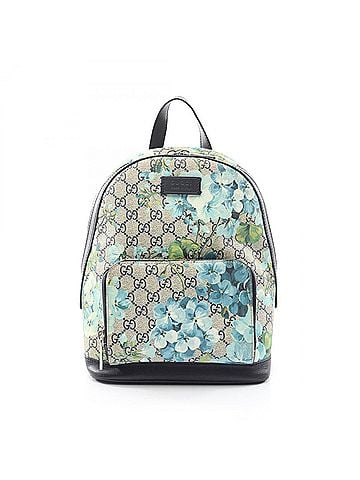 Gucci Gucci GG Blooms Backpack/Handbag, Coated Canvas and Leather, Women's, Beige, Navy, Blue, 546327 (view 1)