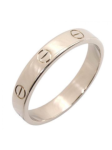 Cartier Cartier Mini Love Ring, 18K White Gold (18KWG), Silver Tone, B4085100 (Men's/Women's) (view 1)