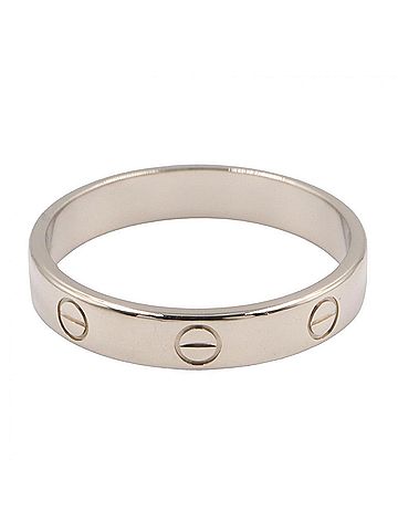Cartier Cartier Mini Love Ring, 18K White Gold (18KWG), Silver Tone, B4085100 (Men's/Women's) (view 2)