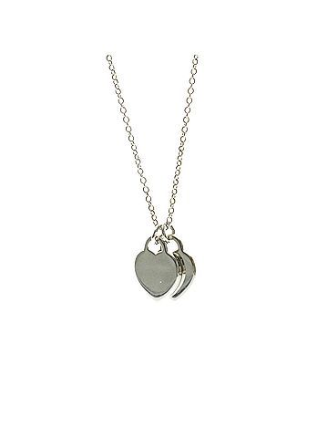 Tiffany & Co. Tiffany Return To Tiffany Double Heart Tag Diamond Necklace White Gold (18K) Diamond Men,Women Fashion Pendant Necklace (Silver) (view 2)