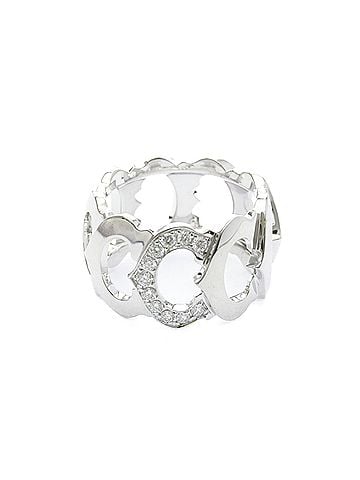 Cartier Cartier C Doing Diamond White Gold (18K) Fashion Diamond Band Ring Silver (view 1)