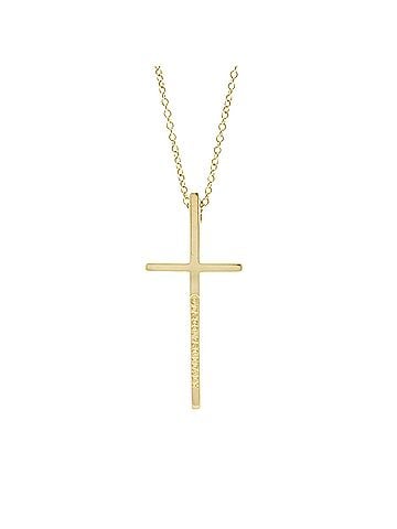 Tiffany & Co. Tiffany Cross Necklace Yellow Gold (18K) No Stone Men,Women Fashion Pendant Necklace (Gold) (view 2)