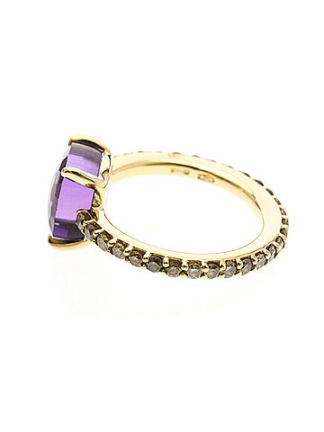 Pomellato Pomellato Nudo Ring Amethyst Full Diamond Pink Gold (18K) Fashion Diamond,Amethyst Band Ring Pink Gold (view 2)