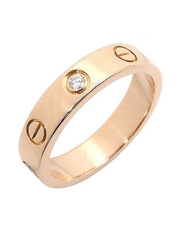 Cartier Cartier Mini Love Ring 1PD Ring, Jewelry, 18KPG (Pink Gold), Diamond, Women's, Gold Tone, Clear B4050700 (view 1)