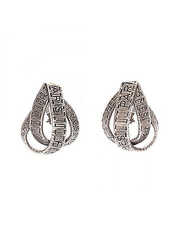 Hermès Hermes Ribbon Earrings, Stainless Steel Jewelry, Women's, Silver Tone (view 1)