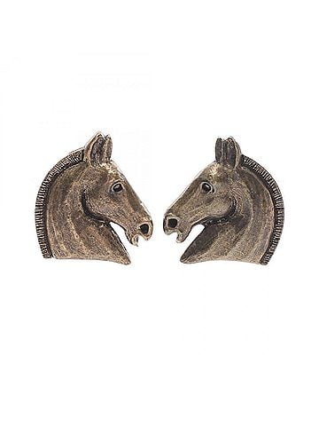 Hermès Hermes HERMES Horse Earrings Jewelry GP (Gold Plated) Women's Gold Tone (view 1)