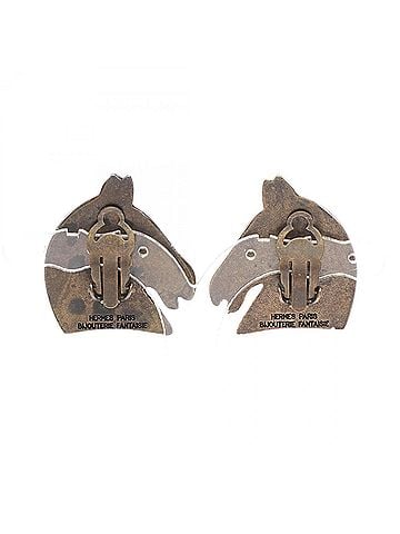 Hermès Hermes HERMES Horse Earrings Jewelry GP (Gold Plated) Women's Gold Tone (view 2)