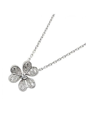 Van Cleef & Arpels Van Cleef &amp; Arpels Frivole Diamond Necklace Mini Jewelry 18KWG (White Gold) Women's Silver Tone Clear VCARP3W300 (view 1)