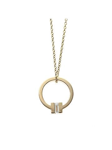 Tiffany & Co. Tiffany Tiffany T Square Necklace With Diamonds Pink Gold (18K) Diamond Women,Men Fashion Pendant Necklace (Pink Gold) (view 1)