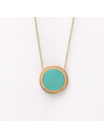 Tiffany & Co. Tiffany T Two Circle Necklace Turquoise And Diamond Pink Gold (18K) Diamond,Turquoise Men,Women Fashion Pendant Necklace (Pink Gold) (view 2)