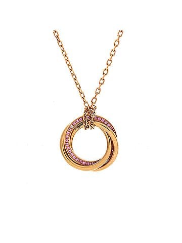 Cartier Trinity Pendant Necklace 18K Rose Gold with Pave Pink Sapphires (view 1)