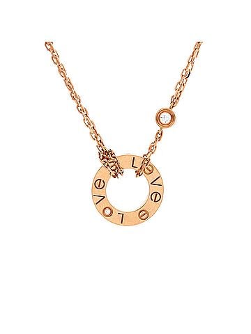 Cartier 2 Diamonds Love Pendant Necklace 18K Rose Gold and Diamonds (view 1)