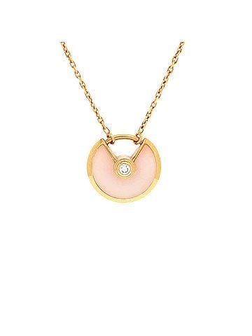 Cartier Amulette de Cartier Pendant Necklace 18K Rose Gold with Pink Opal and Diamond XS (view 1)