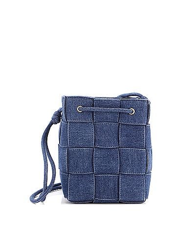 Bottega Veneta Cassette Bucket Bag Maxi Intrecciato Denim Small (view 1)
